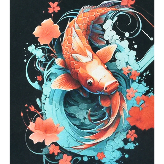 Алмазна мозаїка Strateg ПРЕМІУМ Золота кої у мрійливих водах розміром 40х50 см (SK88263)