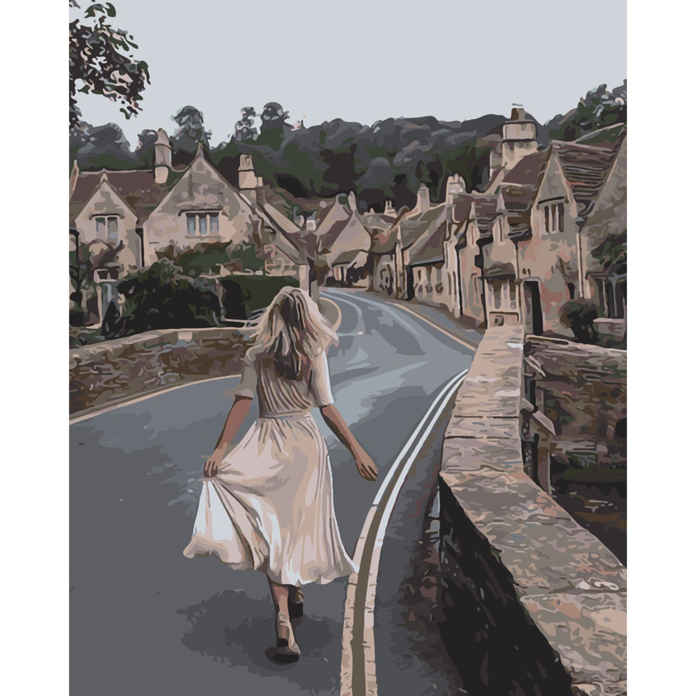 Фото, Видеообзоры картина за номерами strateg преміум стежка до міста з лаком розміром 40х50 см sy6418