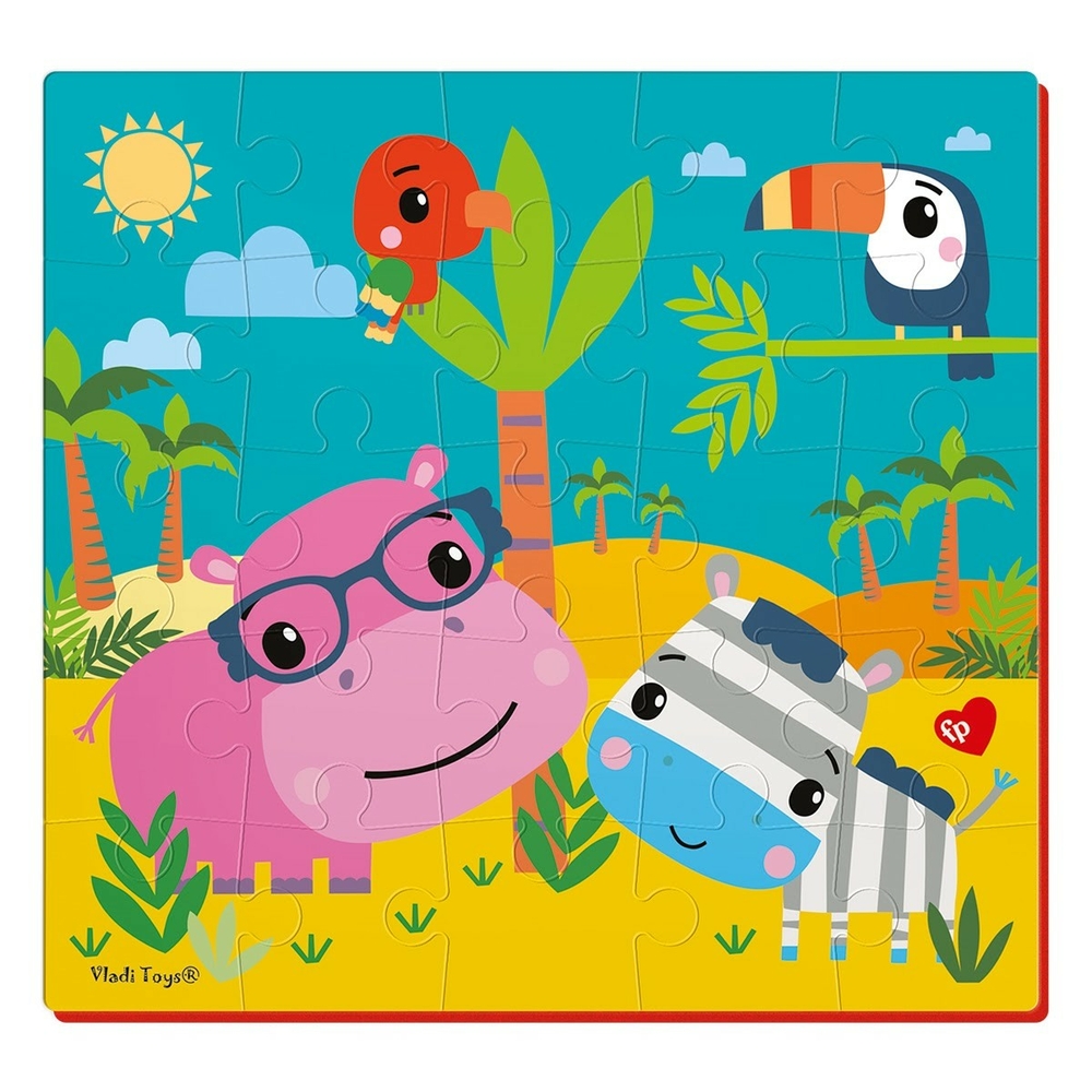 Фото, Відеоогляди м'які пазли «fisher-price. бегемот і зебра» vt1109-04