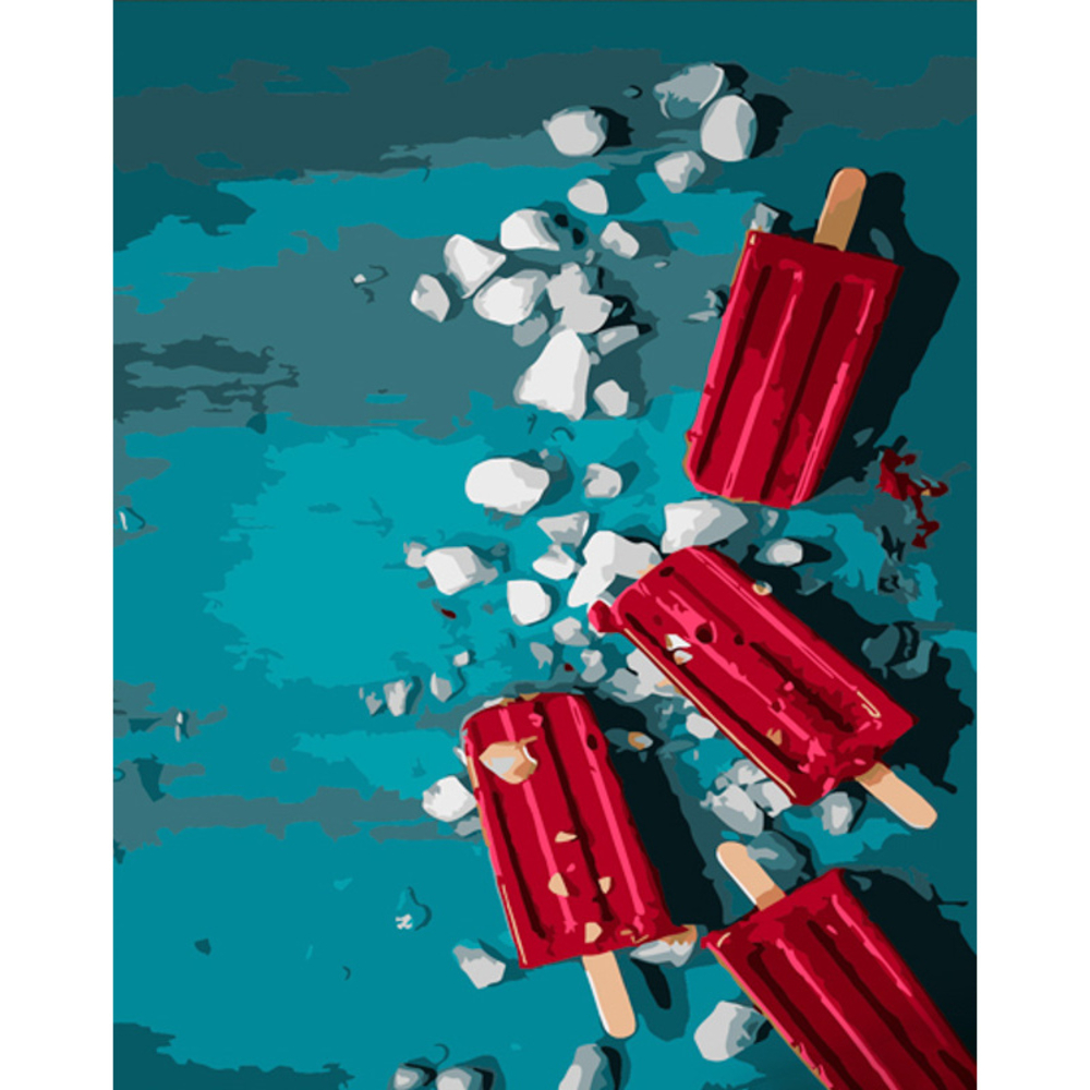 Фото, Видеообзоры картина за номерами strateg преміум ягідне морозиво розміром 40х50 см (dy391)