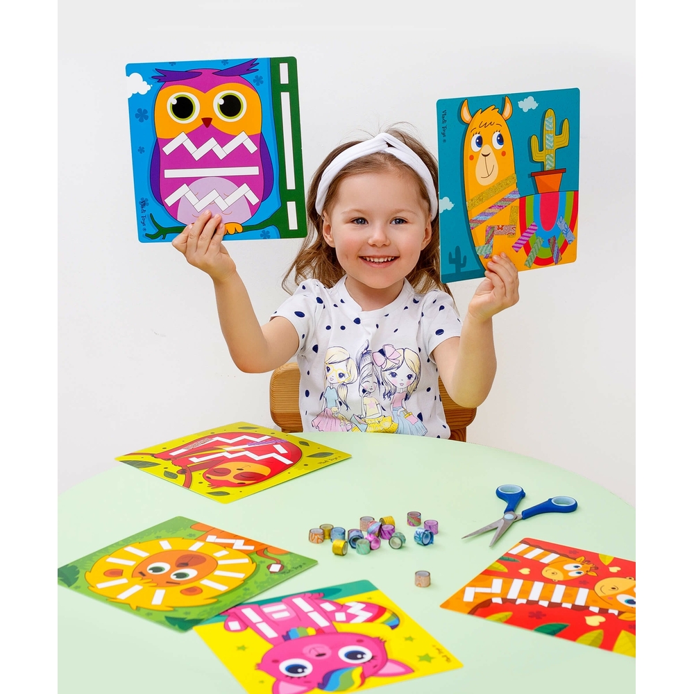 Фото, Відеоогляди набір для творчості з декоративним скотчем «sticky strips. лама» vladi toys vt4433-04