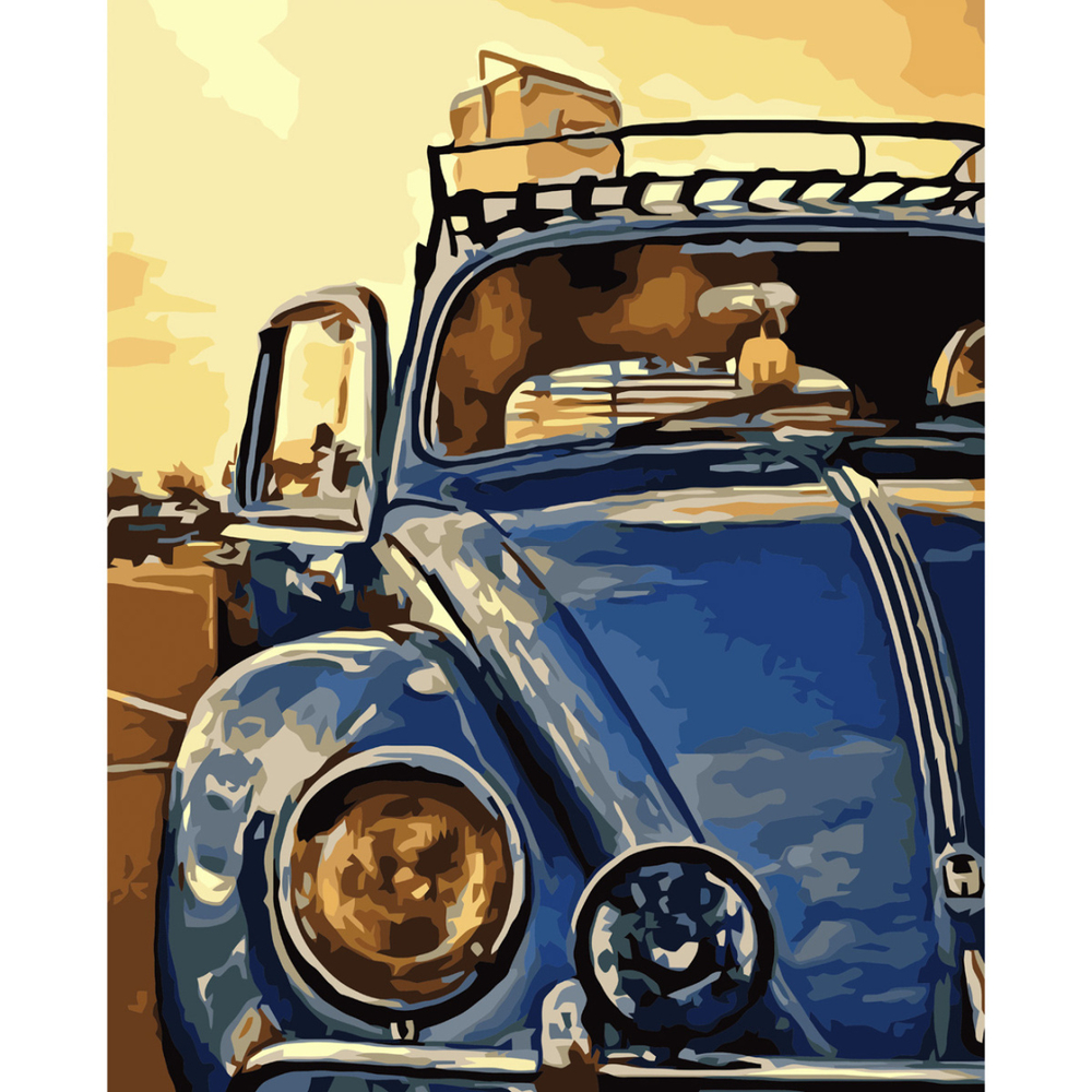 Фото, Відеоогляди картина за номерами strateg преміум жук при заході сонця з лаком розміром 40х50 см va-3715