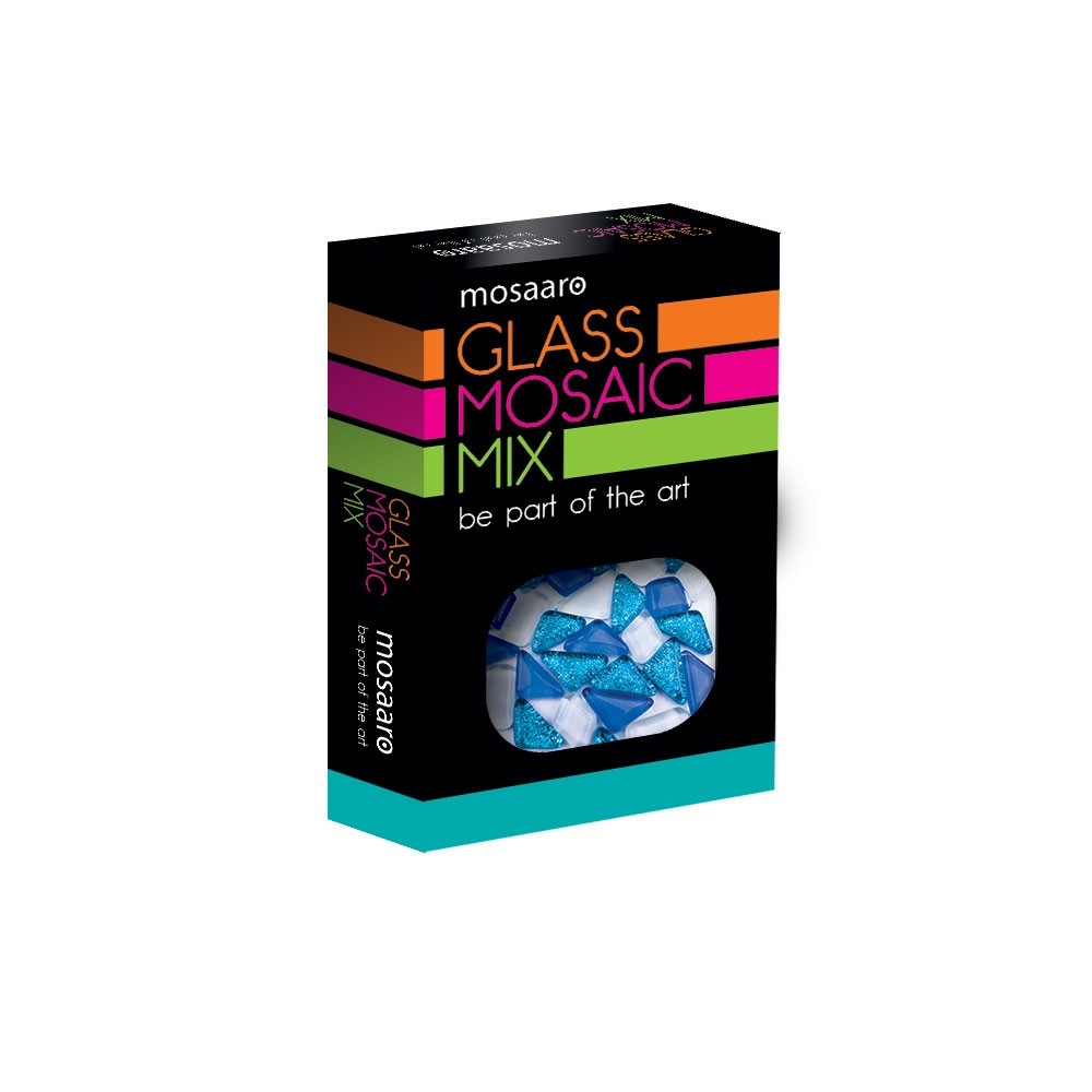 Фото, Відеоогляди скляна мозаїка «mosaaro. mosaic mix: blue, white, glitter blue» ma5001