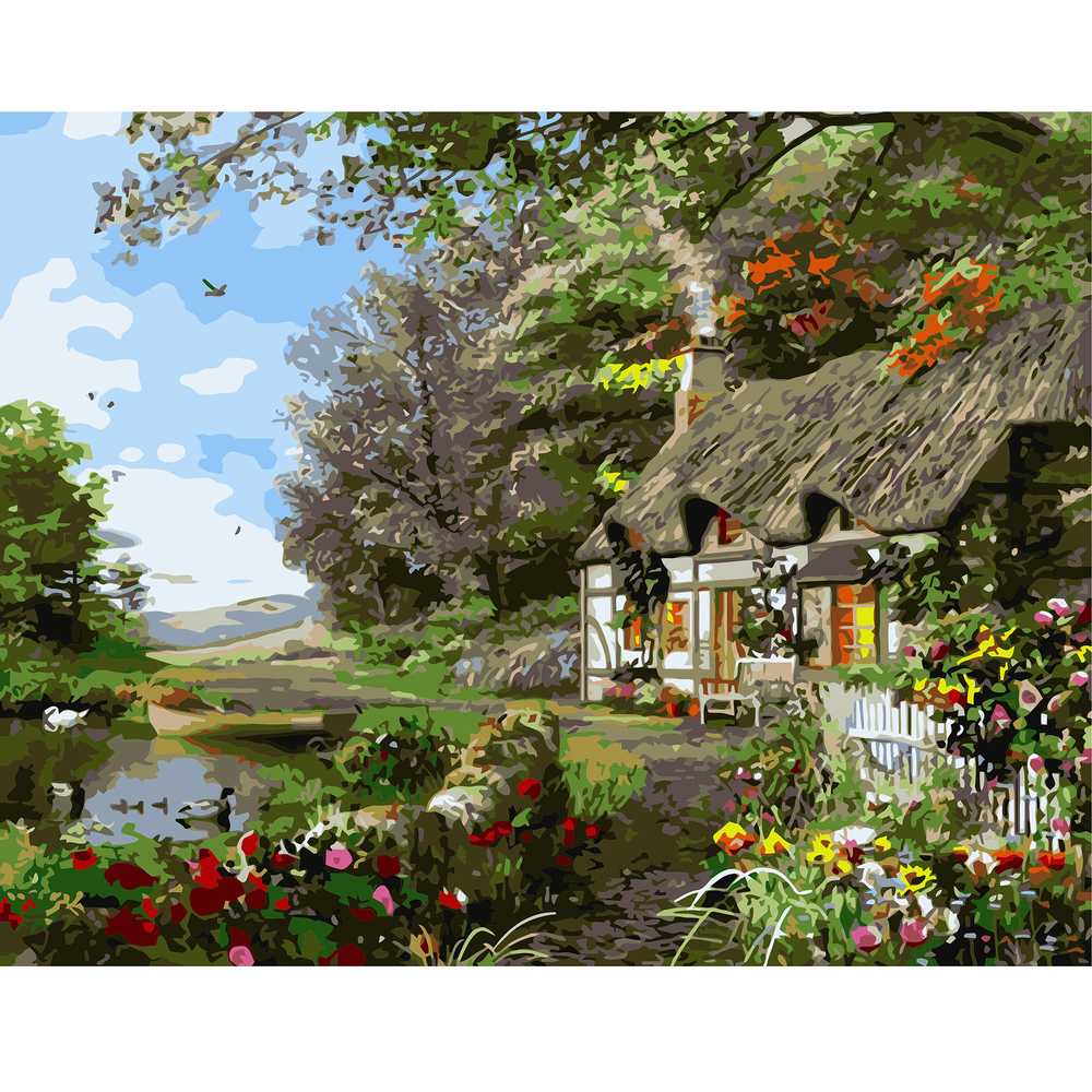 Фото, Видеообзоры картина за номерами strateg преміум ранкові фарби з лаком розміром 40х50 см va-0445