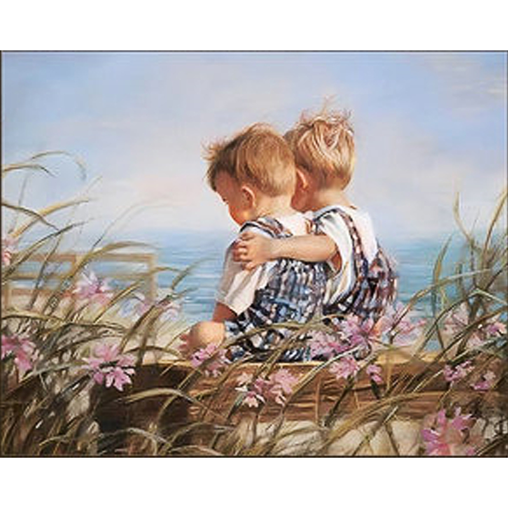 Фото, Відеоогляди алмазна мозаїка strateg преміум діти на морі розміром 30х40 см (heg86900)