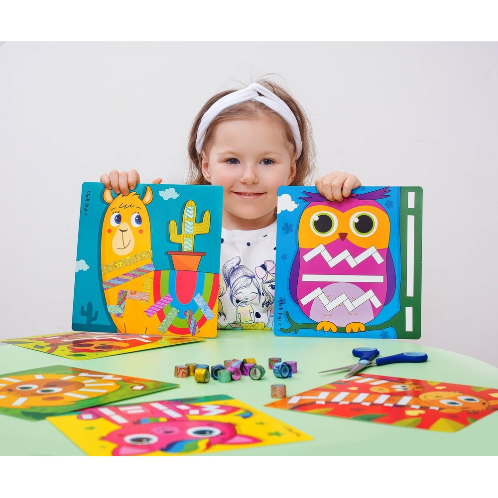 Фото, Відеоогляди набір для творчості з декоративним скотчем «sticky strips. лама» vladi toys vt4433-04