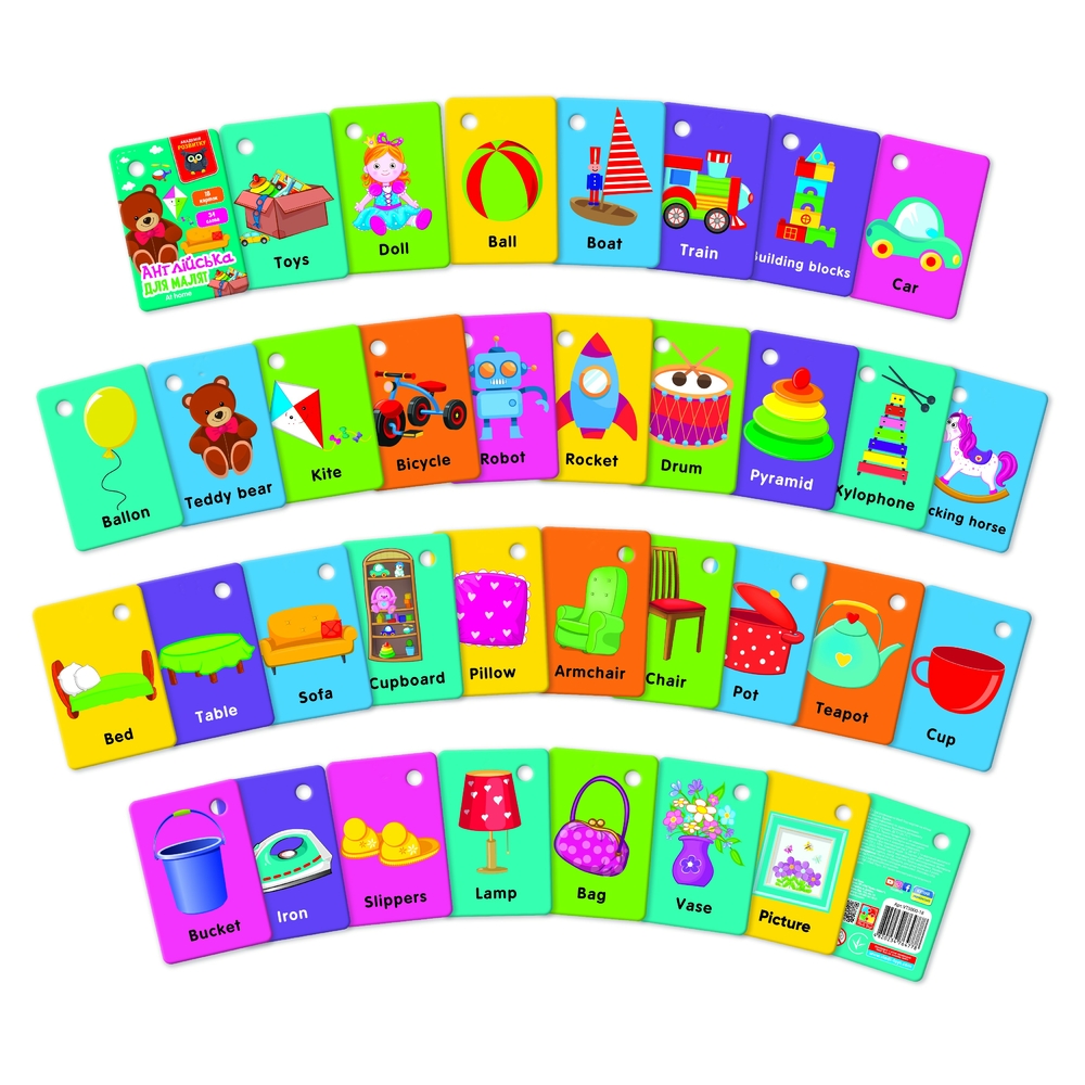 Фото, Видеообзоры гра розвиваюча картки на кільці. англійська. «вдома» vladi toys vt5000-18