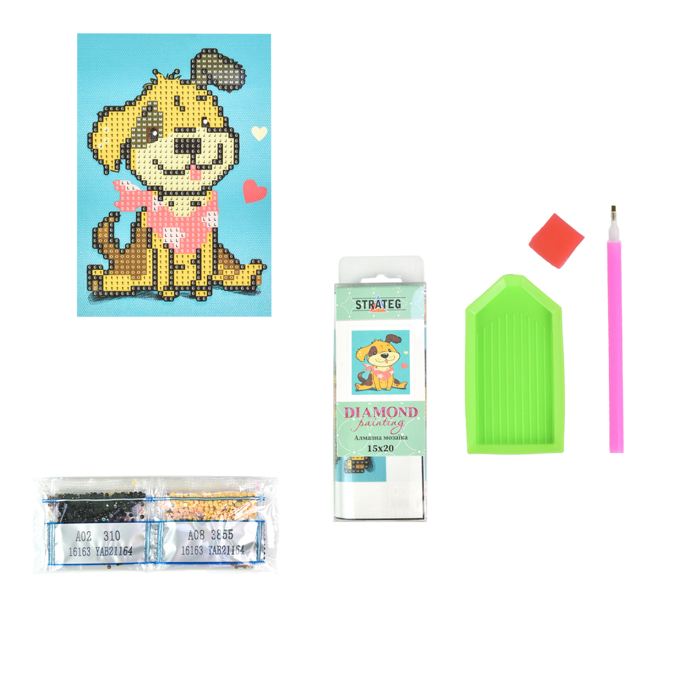 Фото, Відеоогляди алмазна мозаїка strateg преміум мультяшний друг без підрамника розміром 10х15 см (yab21164)