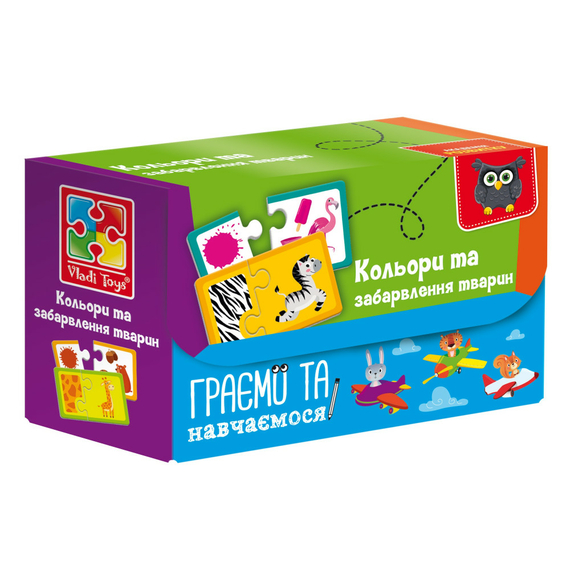 Гра настільна «Знайди пару. Кольори та забарвлення тварин» Vladi Toys VT5003-02