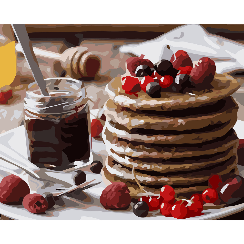 Фото, Видеообзоры картина за номерами strateg преміум солодкі млинці з лаком розміром 40х50 см va-3193