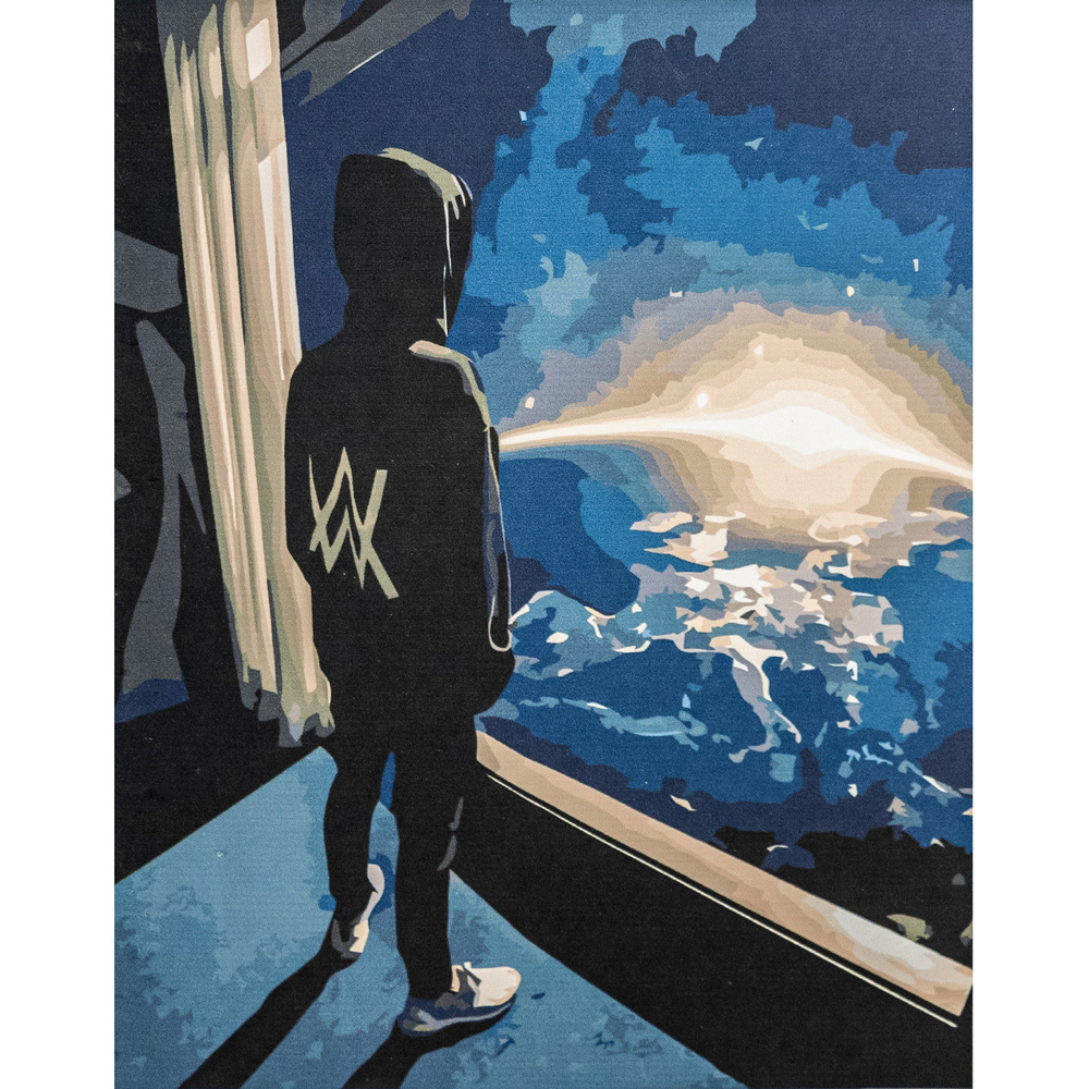 Фото, Видеообзоры картина за номерами strateg преміум за вікном з лаком розміром 40х50 см va-3394