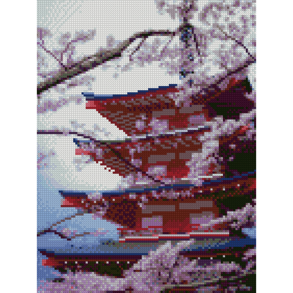 Фото, Видеообзоры алмазна мозаїка strateg преміум квітуча сакура 30х40 см hx063