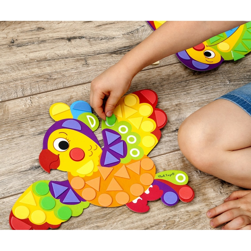 Фото, Відеоогляди набір для творчості м'яка мозаїка фігурна «тукан» vladi toys vt4511-02