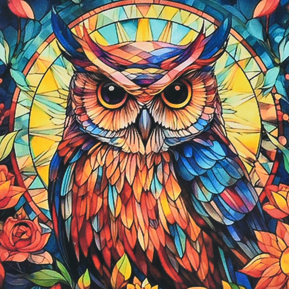 Фото, Видеообзоры алмазна мозаїка strateg преміум вітражна мудрість розміром 30х30 см не повна викладка (deex16281)