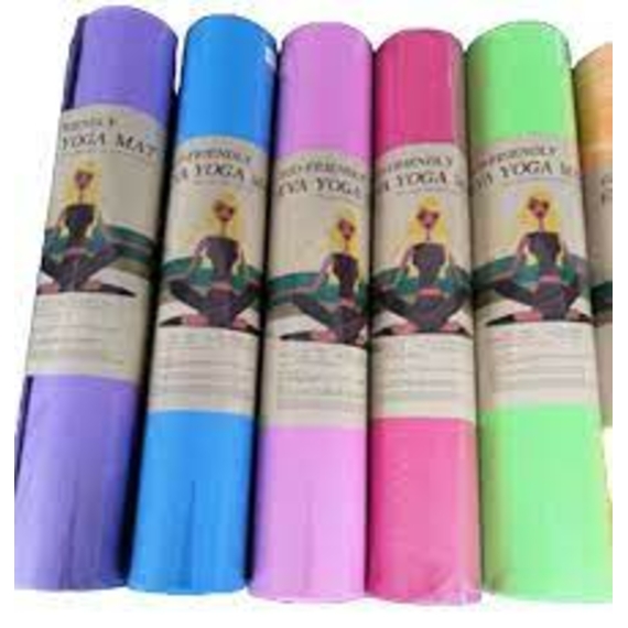 Килимок для йоги арт. YM0106 (24шт) розмір 61*173см, товщина 6мм, 5 кольорів