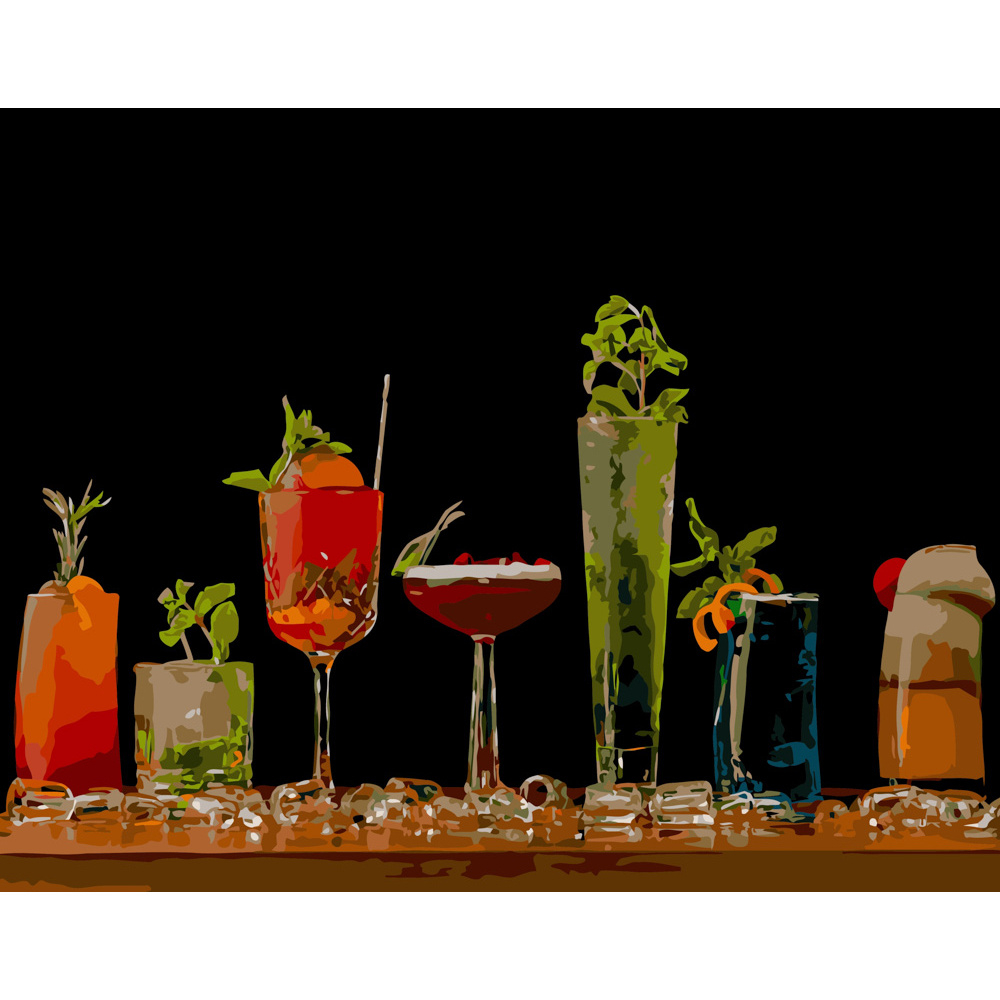 Фото, Видеообзоры картина за номерами strateg преміум різновид коктейлів розміром 40х50 см (gs234)