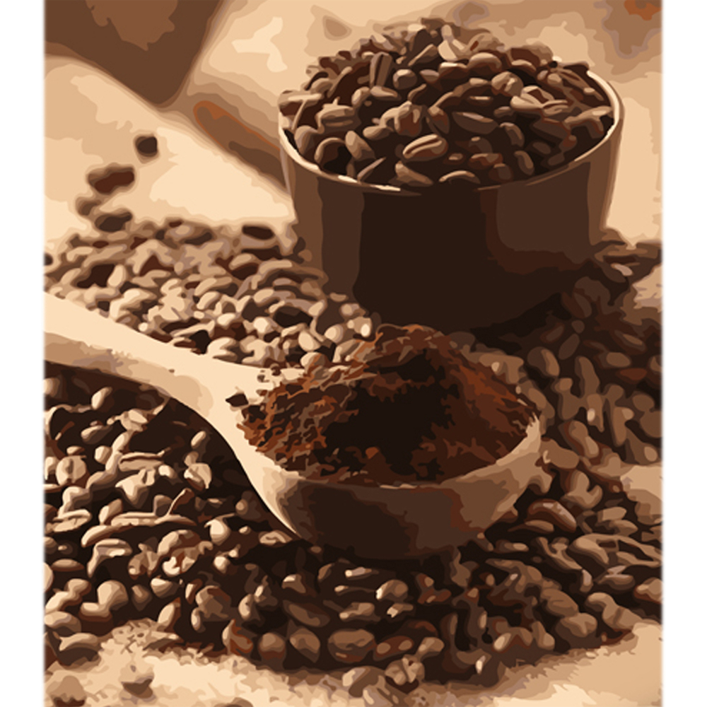 Фото, Видеообзоры картина за номерами strateg молота кава на кольоровому фоні розміром 40х50 см (mz058)