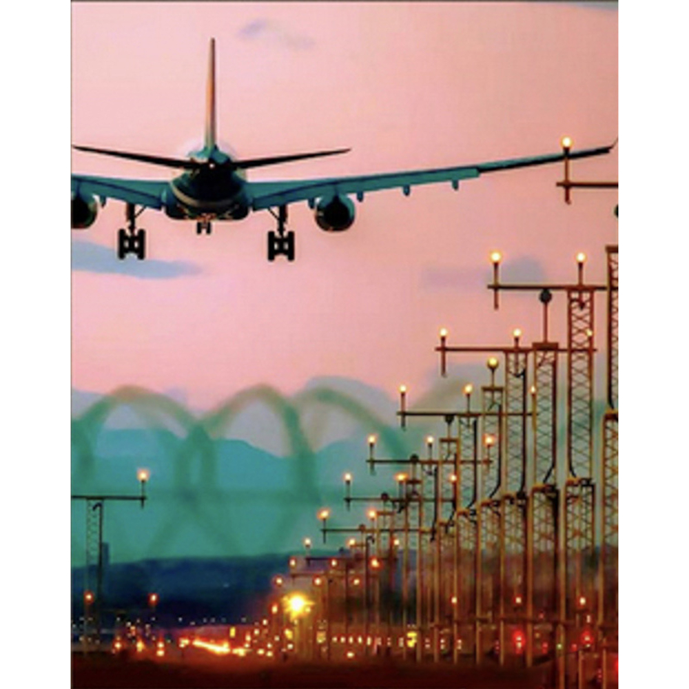 Фото, Відеоогляди алмазна мозаїка strateg преміум посадка літака розміром 30х40 см (heg86030)