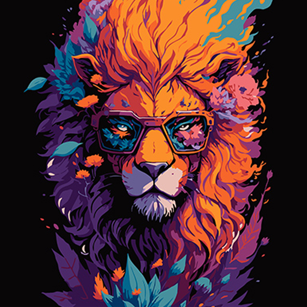 Фото, Відеоогляди картина за номерами strateg преміум лев у своєму величі на чорному фоні розміром 40х40 см (av4040-59)