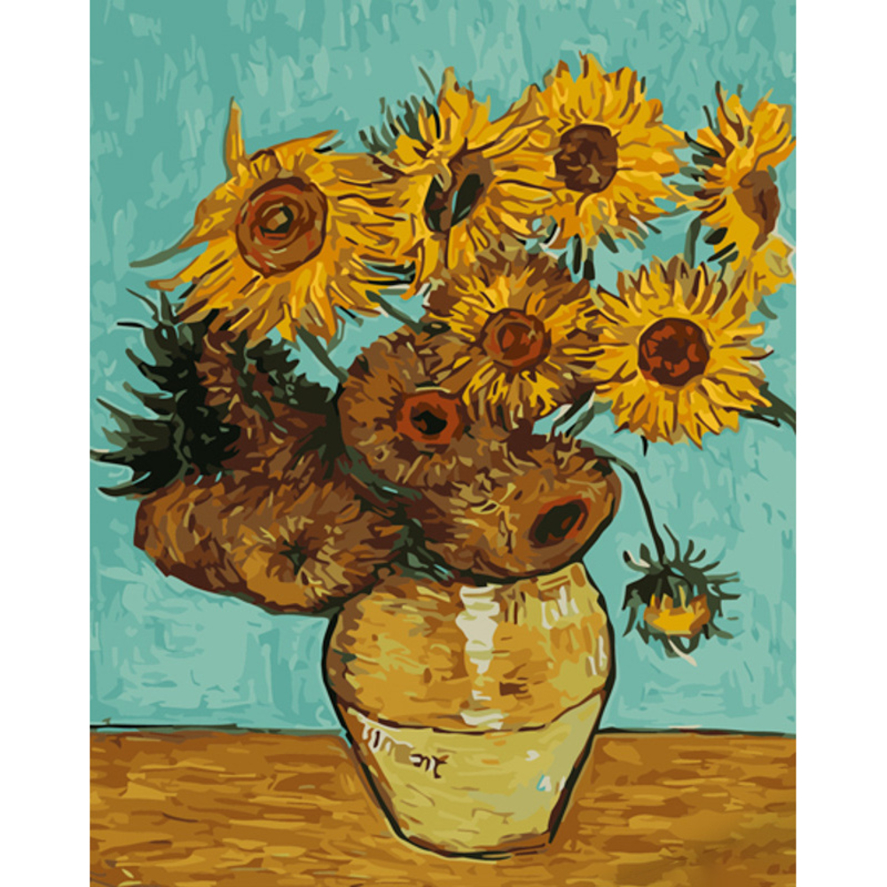 Фото, Видеообзоры картина за номерами strateg преміум соняшники  з лаком розміром 40х50 см (gs1199)