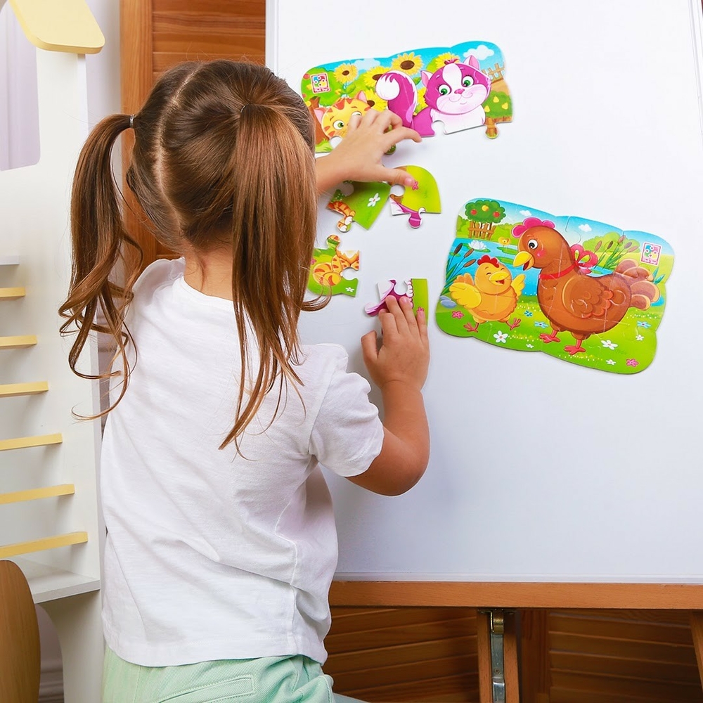 Фото, Відеоогляди пазли на магніті а5 "курочка та курча" vt3205-78