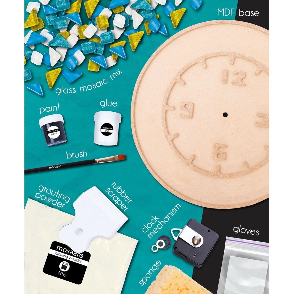 Фото, Відеоогляди набір для творчості скляна мозаїка «годинник» круглий mosaaro ma4001