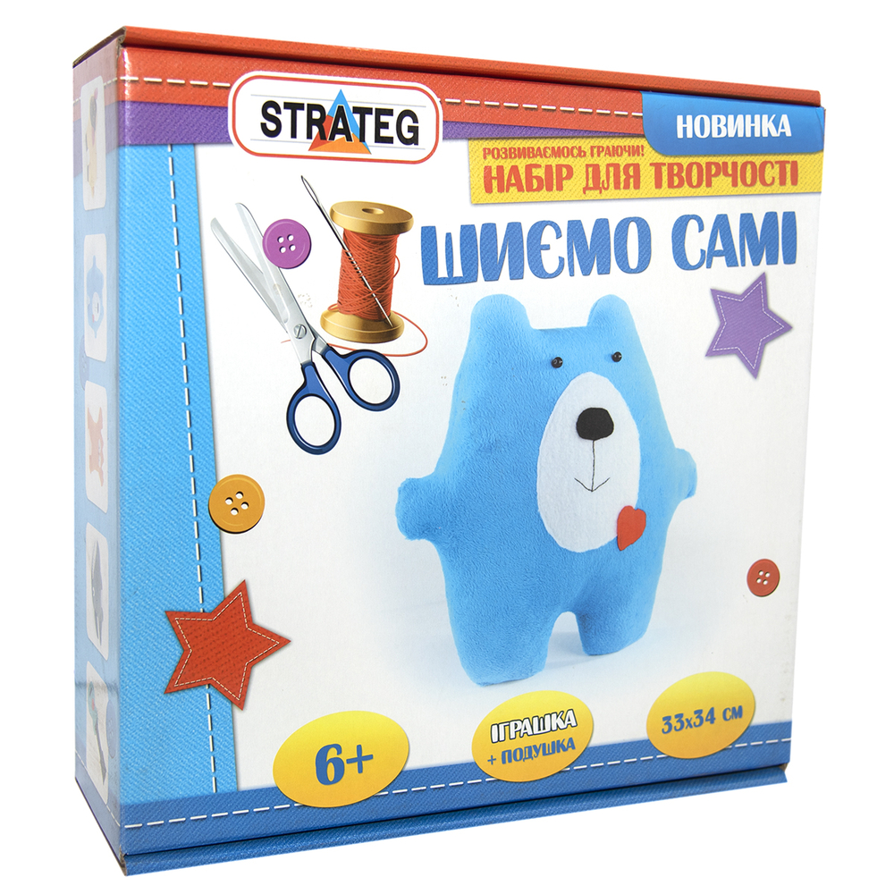 Фото, Видеообзоры набір для творчості strateg шиємо самі ведмежа українською мовою (іп-02)