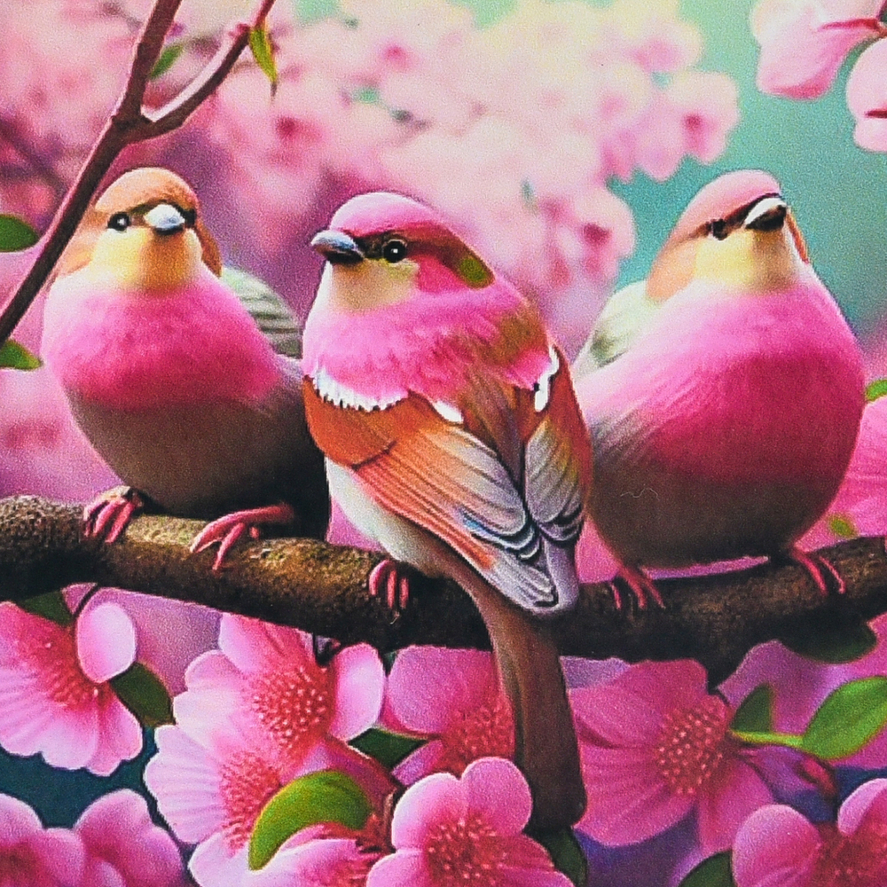 Фото, Відеоогляди алмазна мозаїка strateg преміум квітуча симфонія птахів розміром 30х30 см (hee16350)