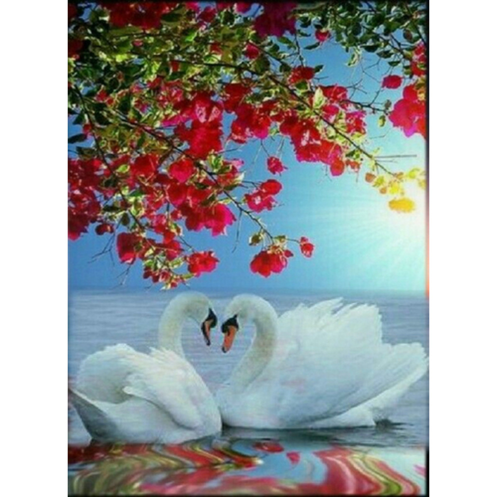 Фото, Відеоогляди алмазна мозаїка strateg преміум лебедина вірність без підрамника розміром 50х65 см  (sgk86071)