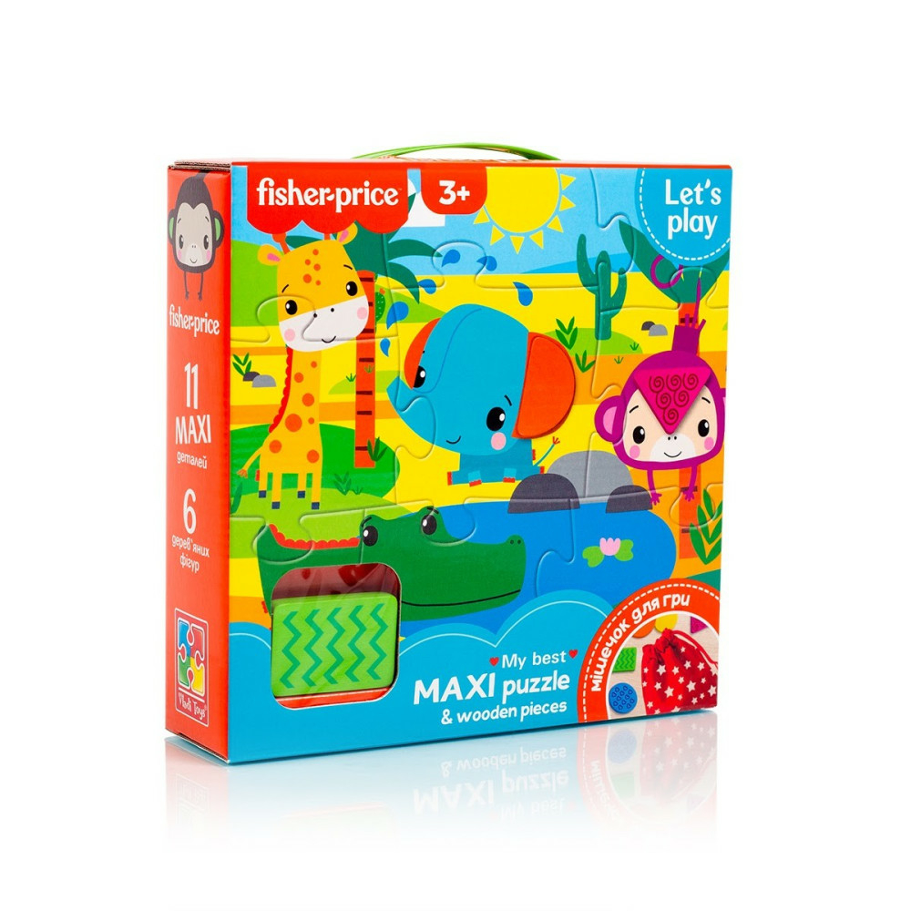 Фото, Видеообзоры пазли «fisher-price. maxi puzzle & wooden pieces» vt1100-01