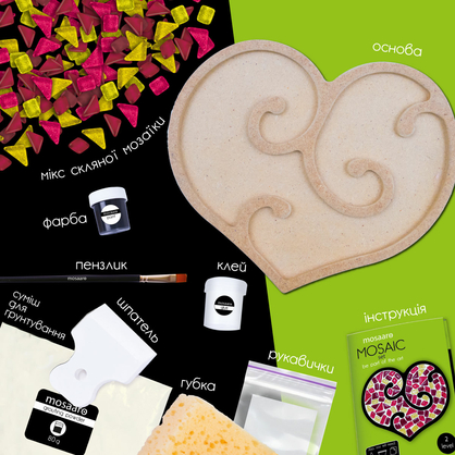 Фото, Відеоогляди набір для творчості mosaaro кришталеве скло мозаїка "сердце" ma2005