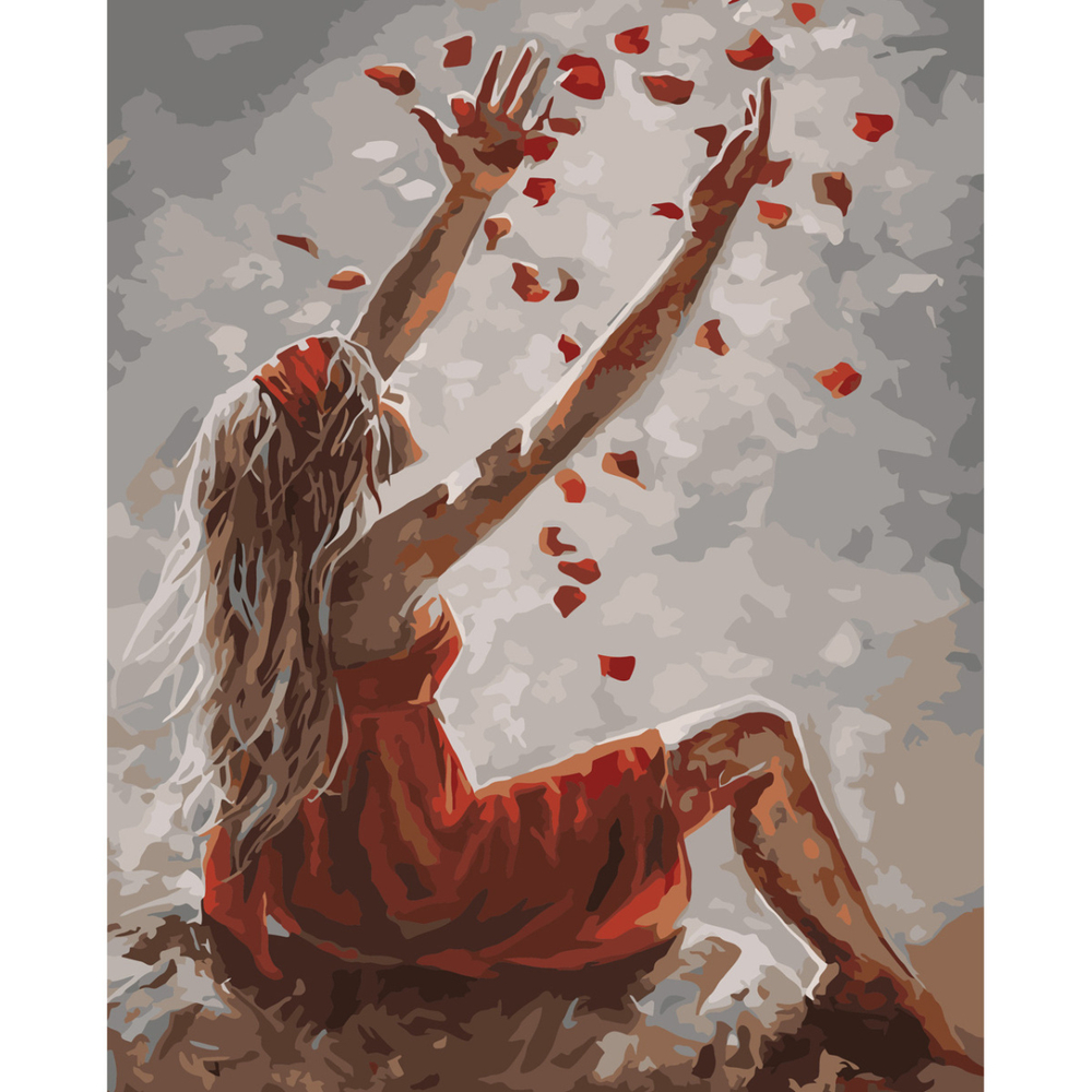 Фото, Відеоогляди картина за номерами strateg преміум пелюстки кохання з лаком розміром 30х40 см (ss-6553)