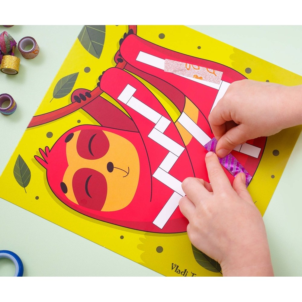 Фото, Відеоогляди набір для творчості з декоративним скотчем «sticky strips. лама» vladi toys vt4433-04