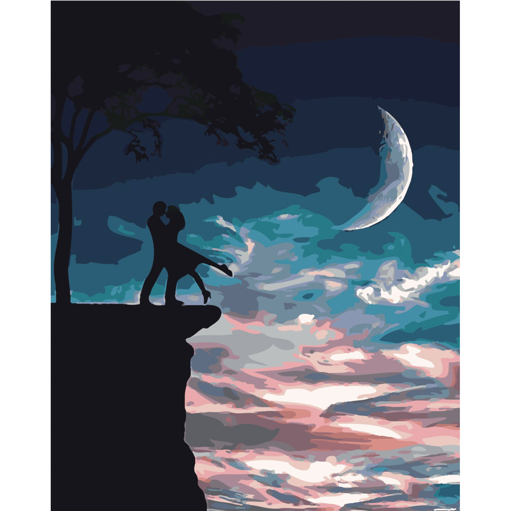 Фото, Видеообзоры картина за номерами strateg преміум кохання на краю з лаком розміром 40х50 см sy6481