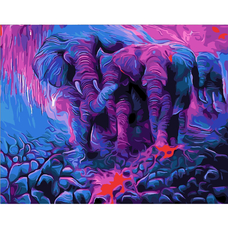 Картина за номерами Strateg ПРЕМІУМ Акварельні гіганти з лаком розміром 40х50 см SY6247