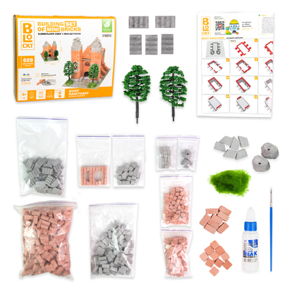 Фото, Видеообзоры будівельний набір для творчості з міні-цеглинок blocky затишна святиня strateg (31010)