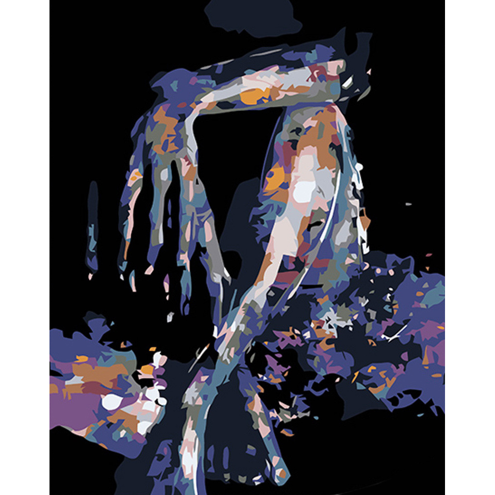 Фото, Відеоогляди картина за номерами strateg преміум дівчина в тіні на чорному фоні розміром 40х50 см (ah1038)