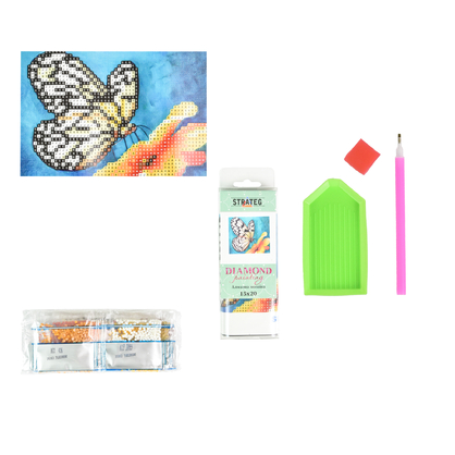 Фото, Видеообзоры алмазна мозаїка strateg преміум чарівний метелик без підрамника розміром 10х15 см (yab28690)