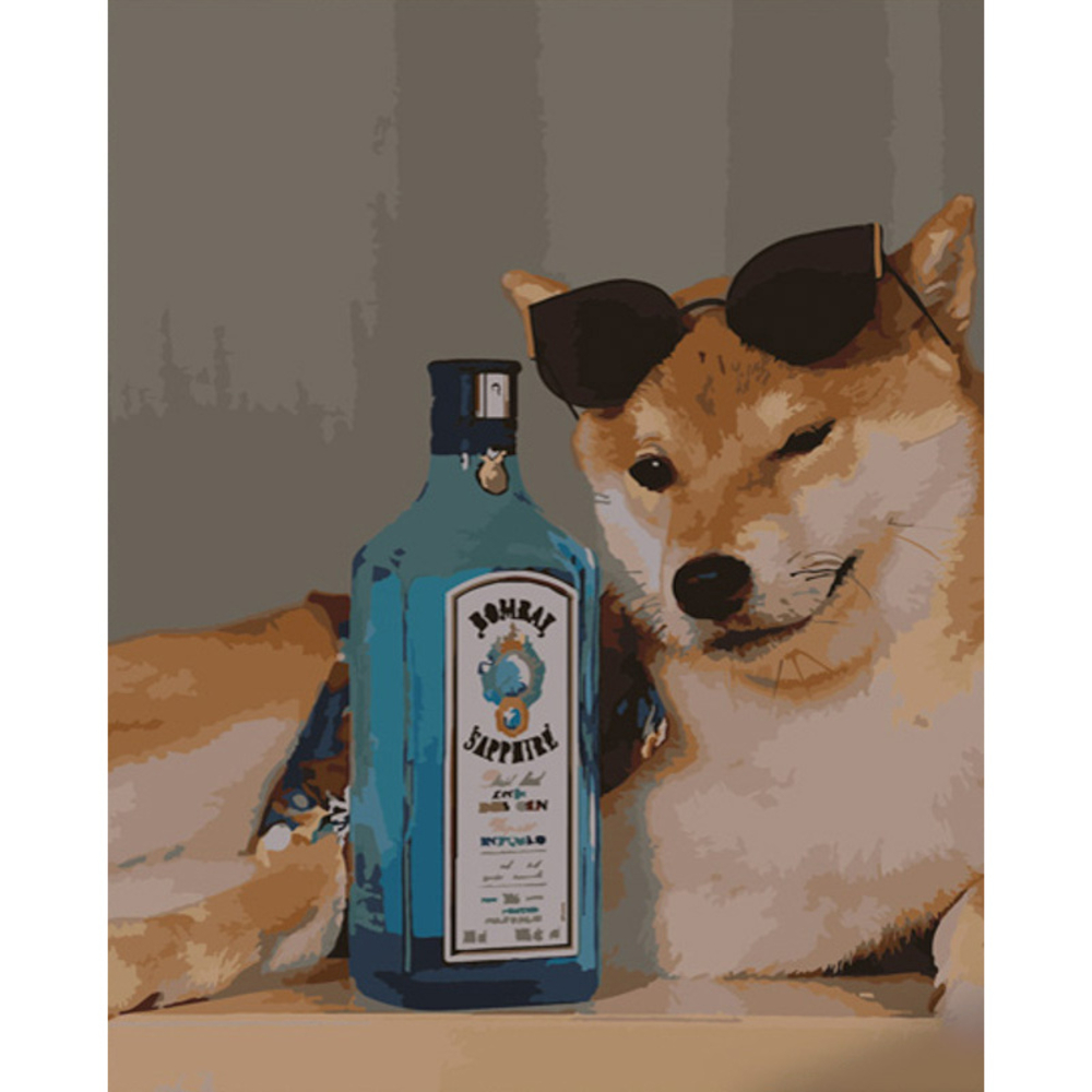 Фото, Відеоогляди картина за номерами strateg преміум шкідливий песик з лаком розміром 40х50 см (gs790)