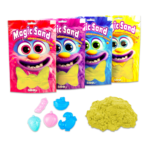 Отзывы  кінетичний пісок strateg magic sand в пакеті 39403-5 жовтий, 0,500 кг