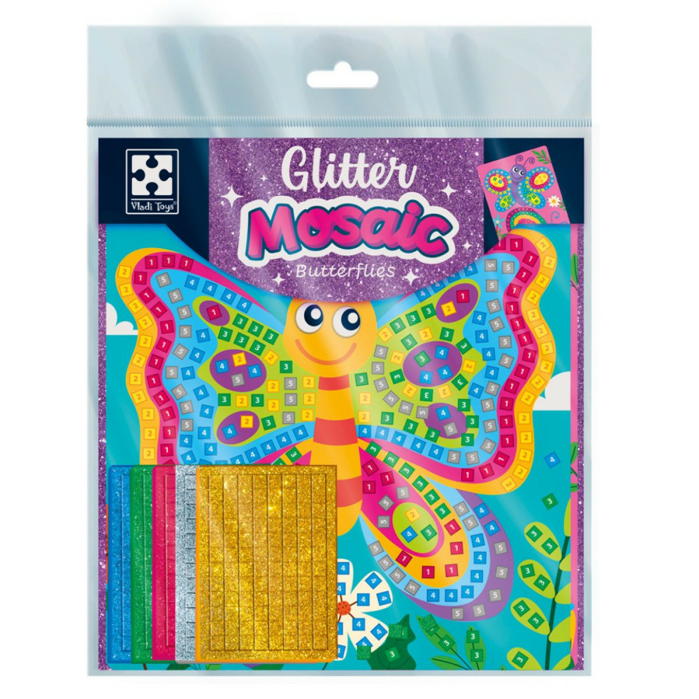 Фото, Видеообзоры набір для творчості vladi toys зі блискучою мозаїкою «метелики» vt4511-15