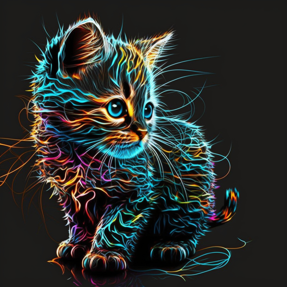 Фото, Відеоогляди картина за номерами strateg преміум барвисте маленьке кошеня на чорному фоні розміром 40х40 см (av4040-18)