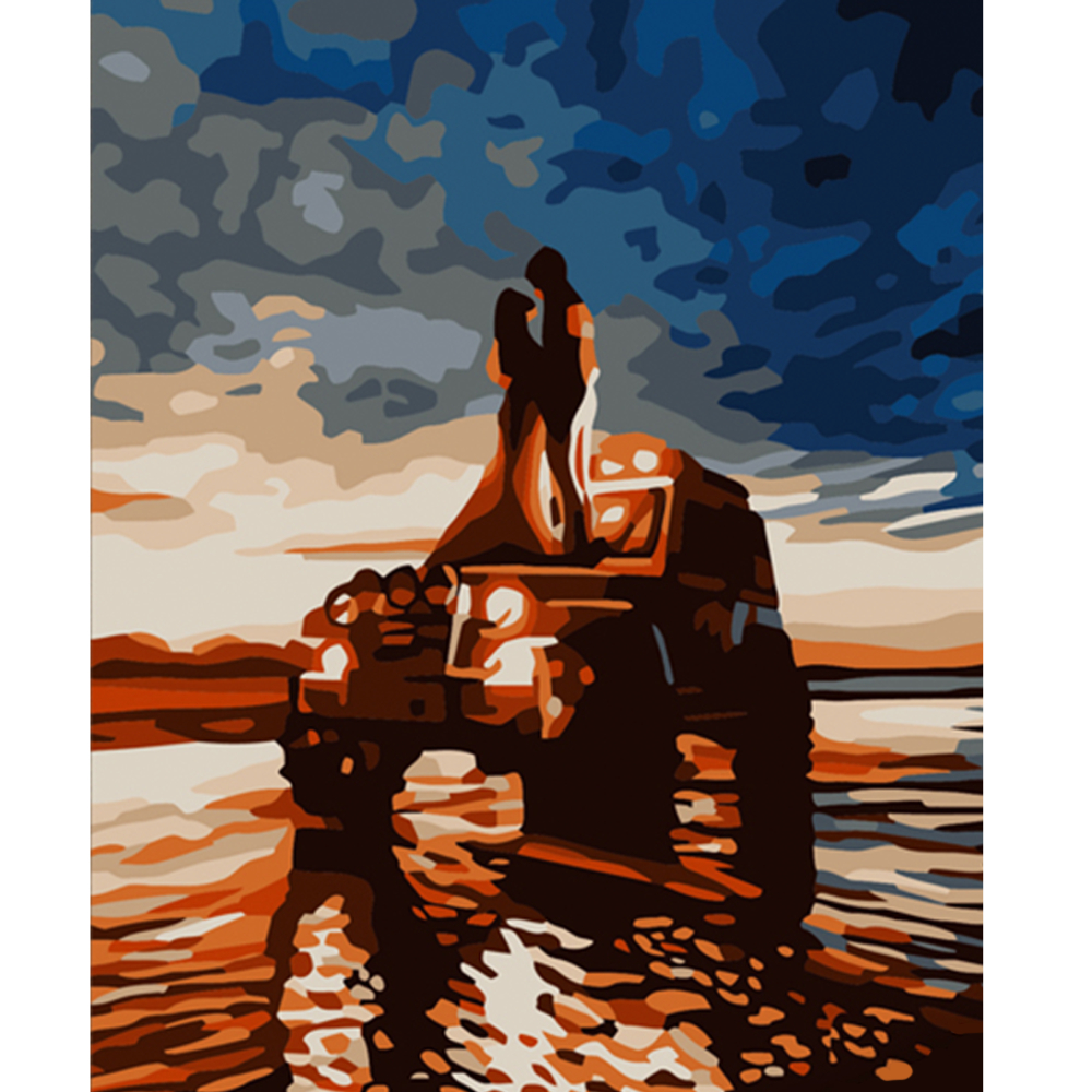 Фото, Видеообзоры картина за номерами strateg преміум пара на машині розміром 40х50 см (dy306)