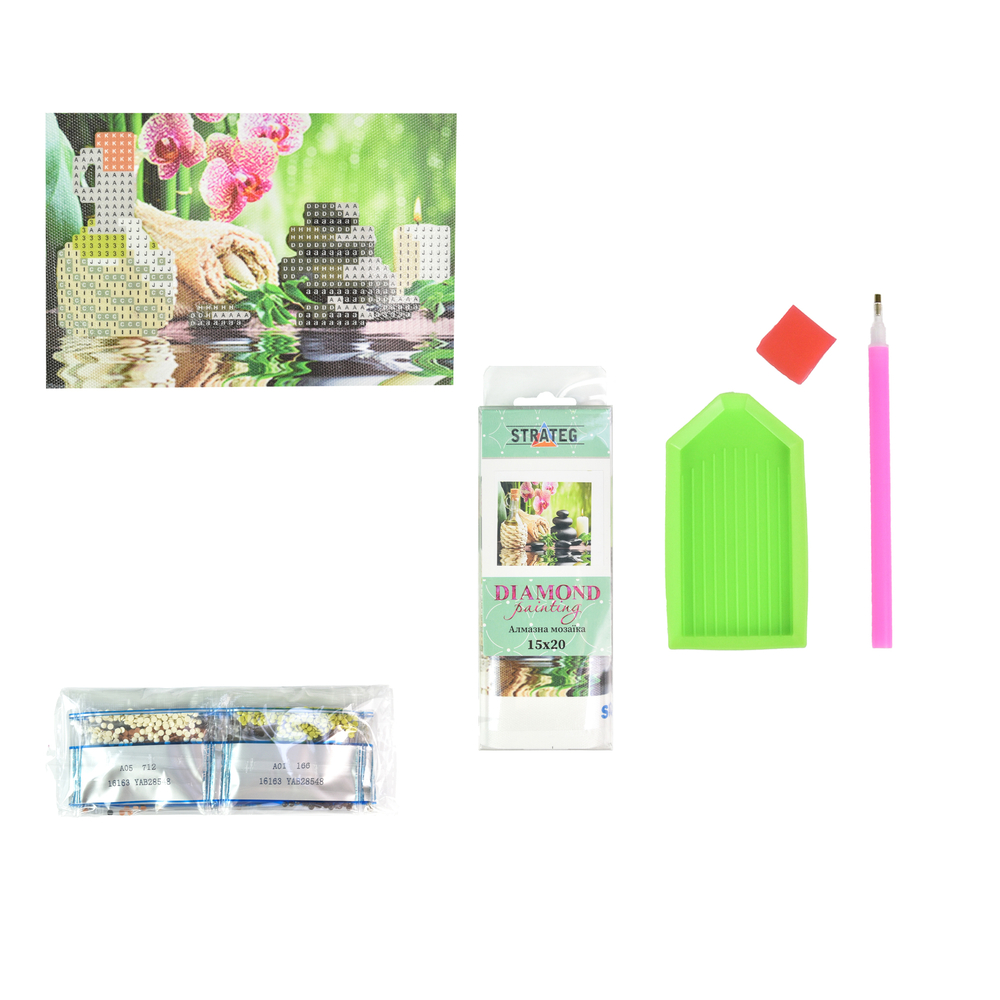 Фото, Видеообзоры алмазна мозаїка strateg преміум гармонія та спокій без підрамника розміром 10х15 см (yab28548)
