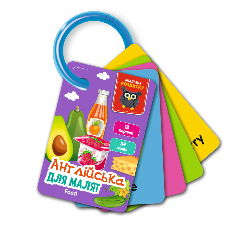 Фото, Видеообзоры гра розвиваюча картки на кільці. англійська. «їжа» vladi toys vt5000-17