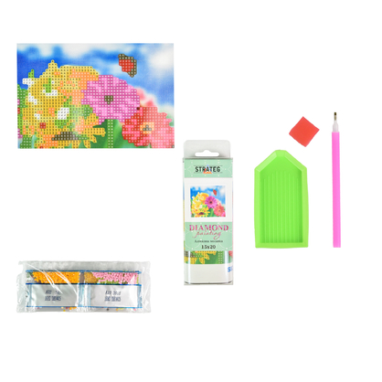 Фото, Видеообзоры алмазна мозаїка strateg преміум гербери і метелики без підрамника розміром 10х15 см (yab14425)