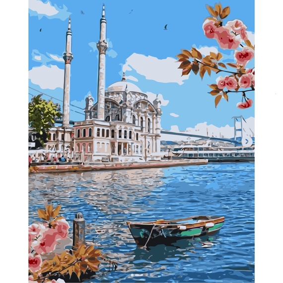 Картина за номерами Strateg ПРЕМІУМ Літній день з лаком розміром 40х50 см VA-1241