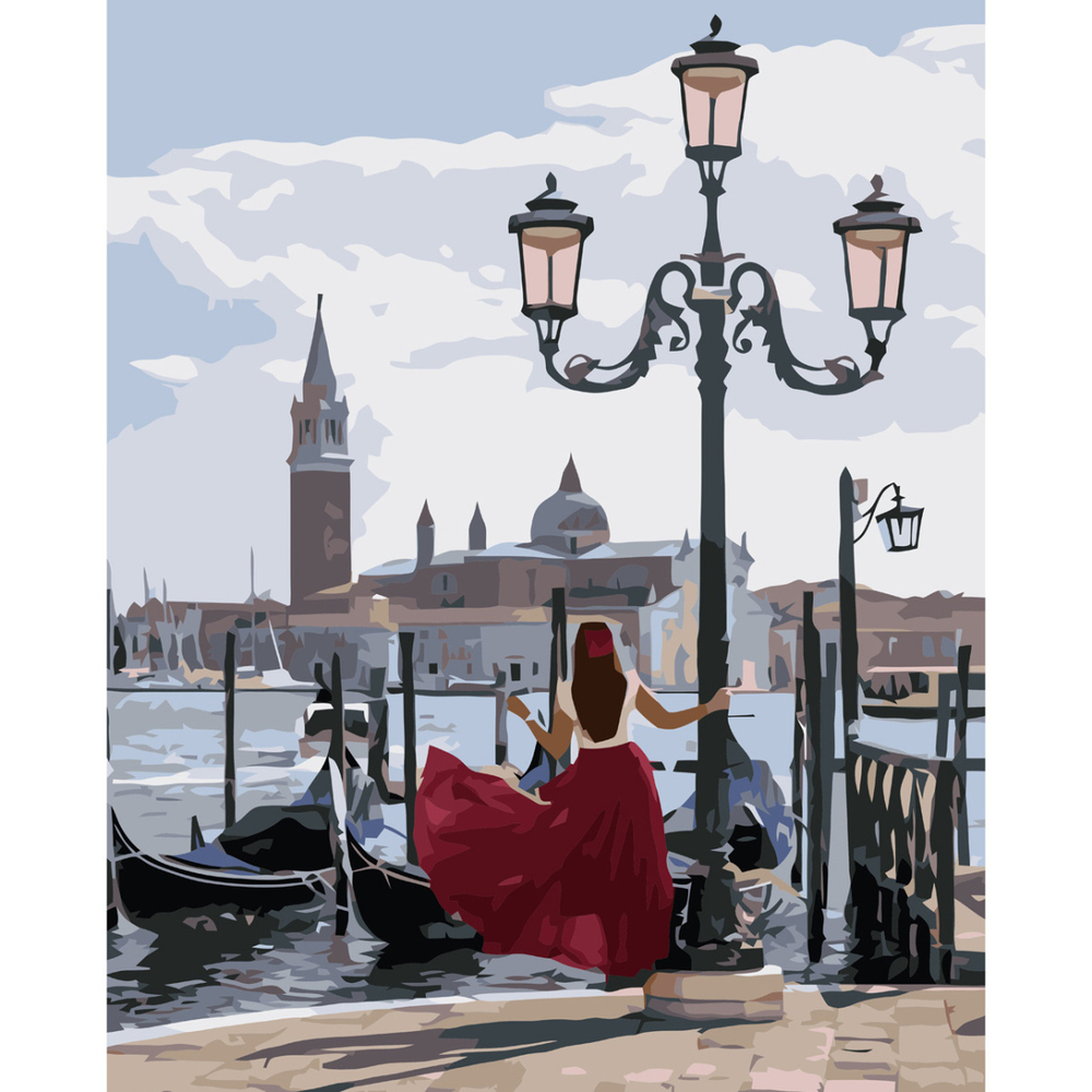 Фото, Відеоогляди картина за номерами strateg преміум перед площею венеції з лаком розміром 40х50 см va-3688