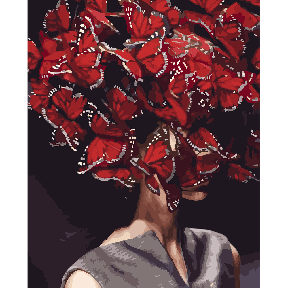 Фото, Відеоогляди картина за номерами strateg преміум думки-метелики з лаком розміром 40х50 см va-3229