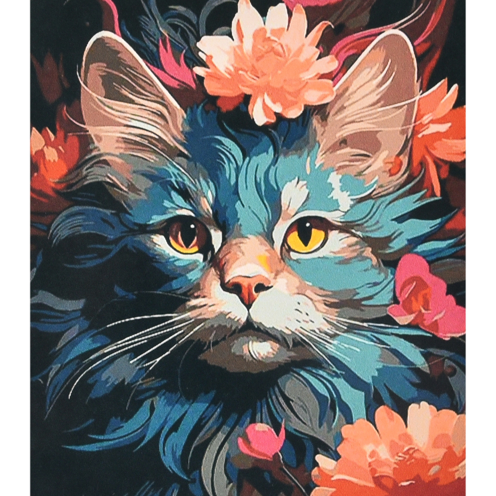 Фото, Відеоогляди алмазна мозаїка strateg преміум котяча квіткова грація розміром 40х50 см (sk88279)